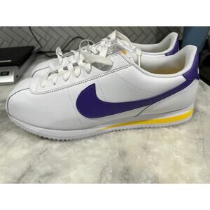 Nike Cortez Basic DM4044-106 White Purple Yellow Lakers Men’s Size 12 Retro OG